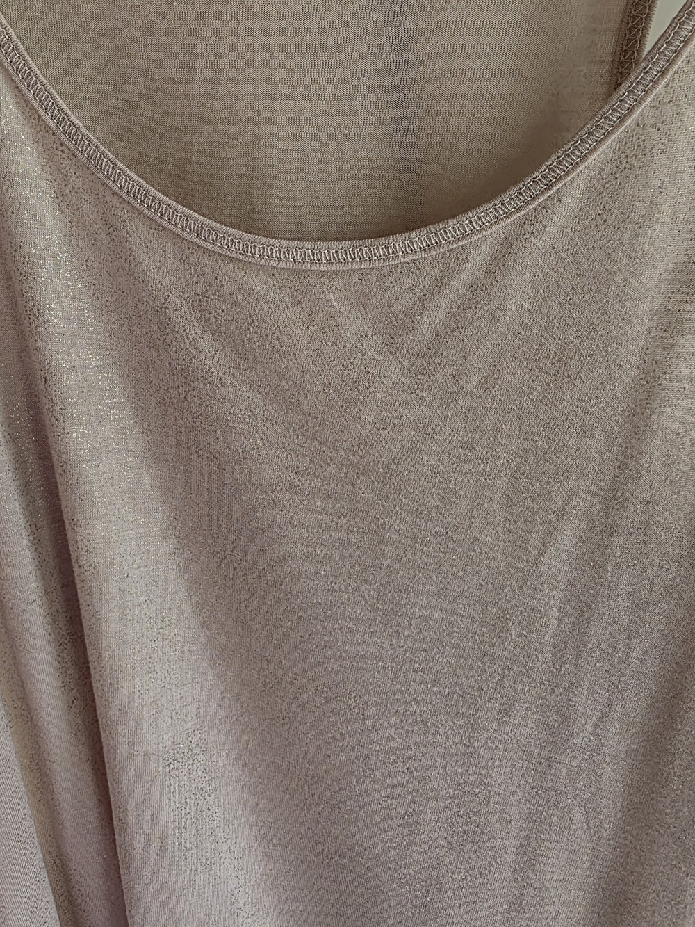 Scoop Neck Shimmery Gold-Taupe Top